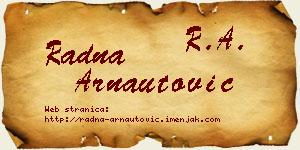 Radna Arnautović vizit kartica